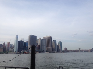 Ferry off the coast of downtown Manhattan.